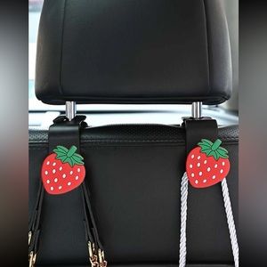 🍓 Adorable Strawberry Fruit Car Set Back Hook Set 🍓